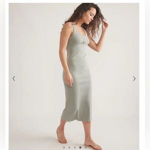 Marine Layer - Lexi Rib Sun In dress in faded olive.